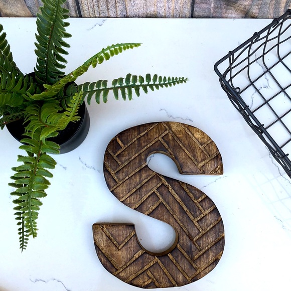 Anthro || Large Solid Wood “S”